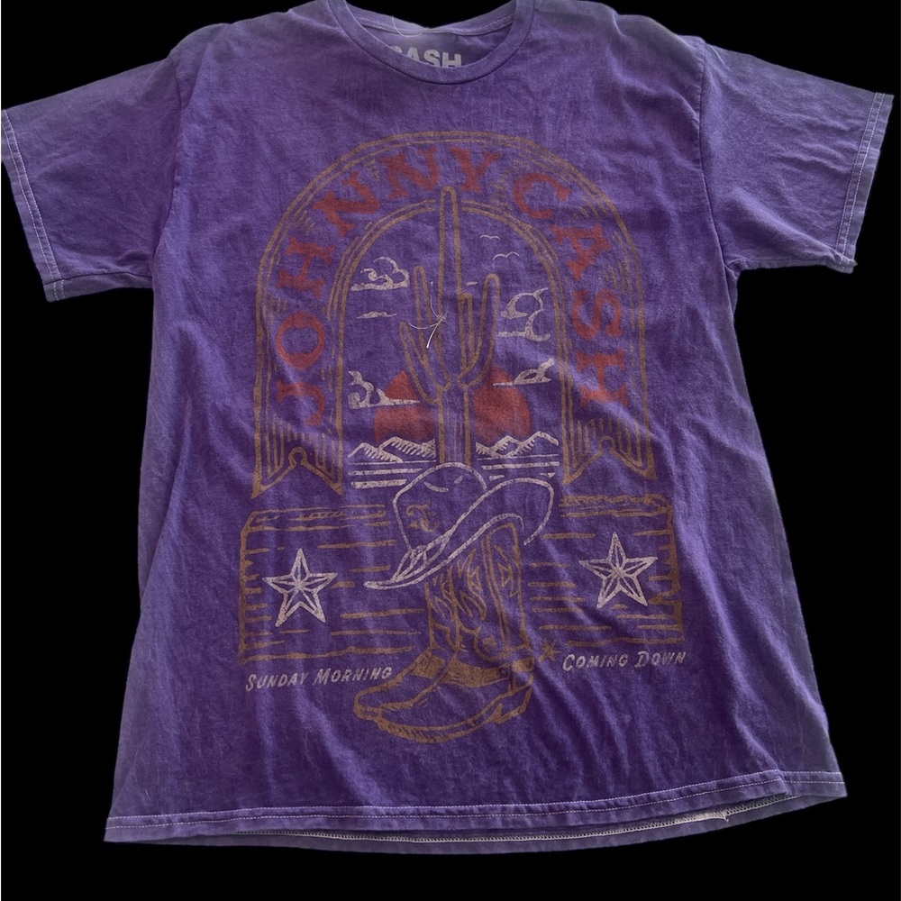 Johnny Cash Purple Graphic T-Shirt
